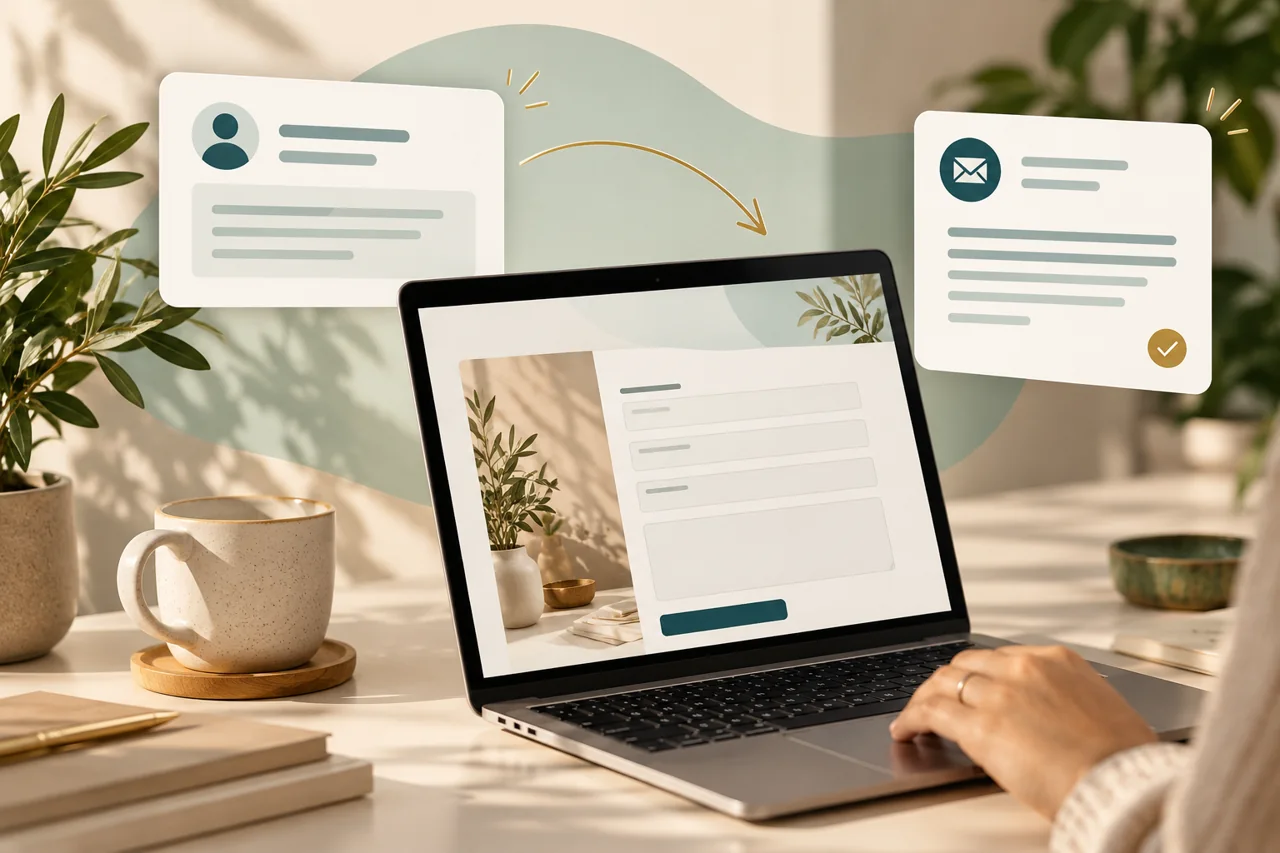 Illustration of a customer inquiry becoming an organized email reply